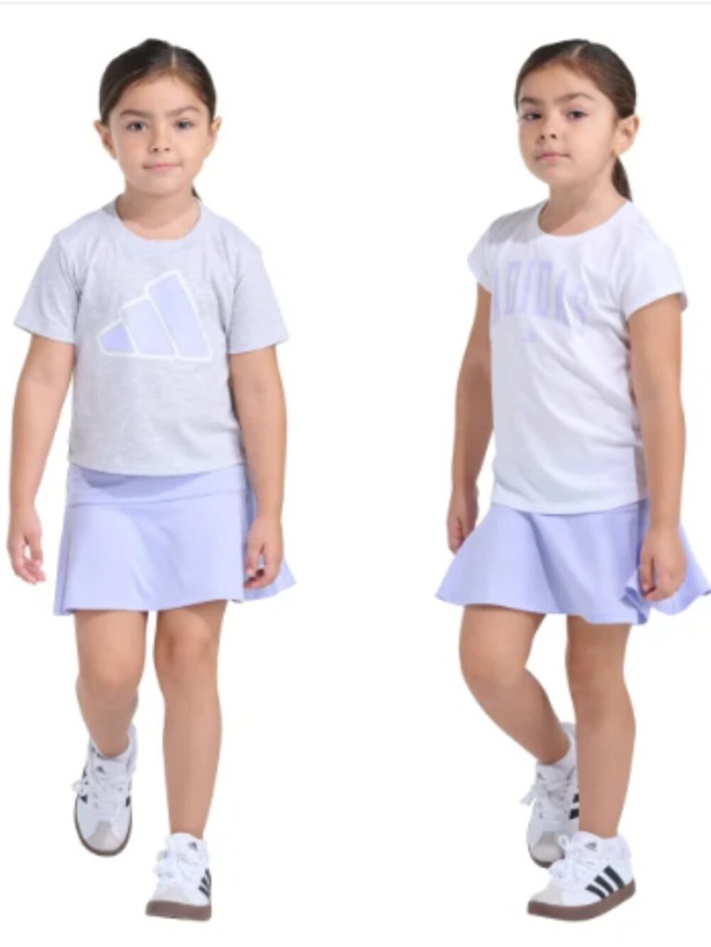 NWT adidas Kids' 3-piece Light Purple Skort Set Size 3T